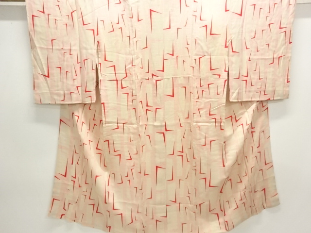 JAPANESE KIMONO / ANTIQUE JUBAN / SILK / KINSHA / GEOMETRIC
